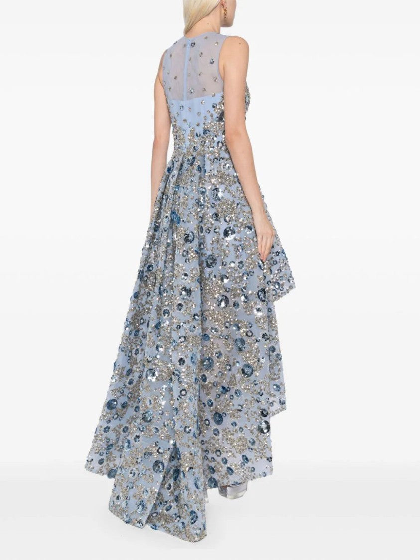 Saiid Kobeisy Tulle, High-Low Dress With Dotted Beading