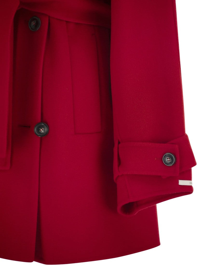 Sportmax Bouquet1234 - Short Wool Trench Coat