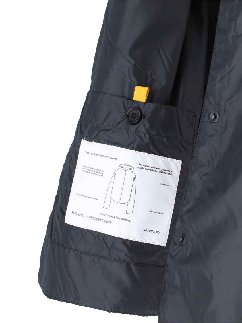 Aspesi Tailored Minimalist Jacket With Classic Collar And Button Closures