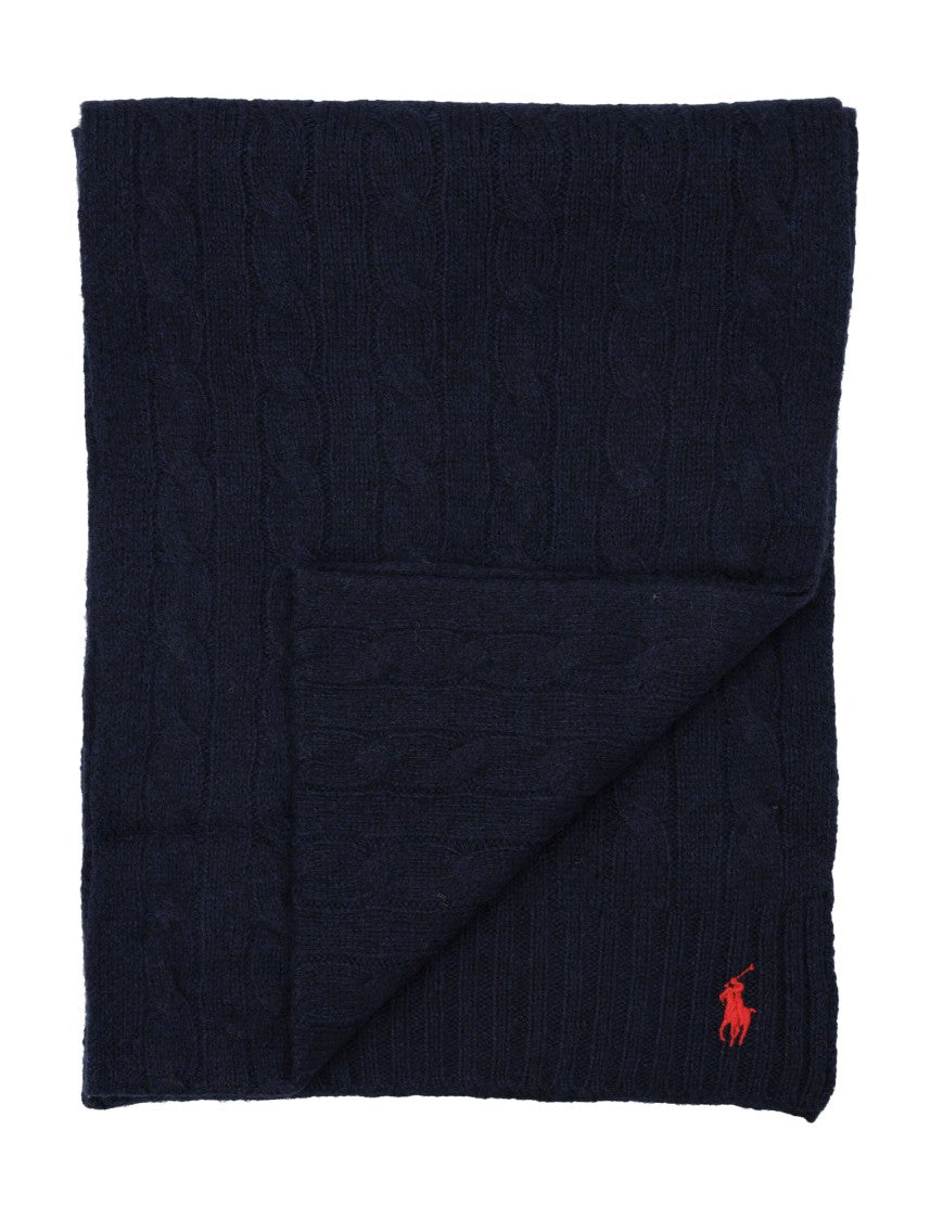 Polo Ralph Lauren Blue Cable Knit Scarf