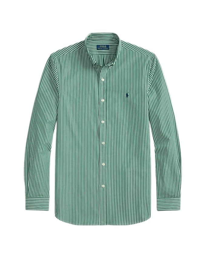 Polo Ralph Lauren Forest Green And White Striped Casual Shirt
