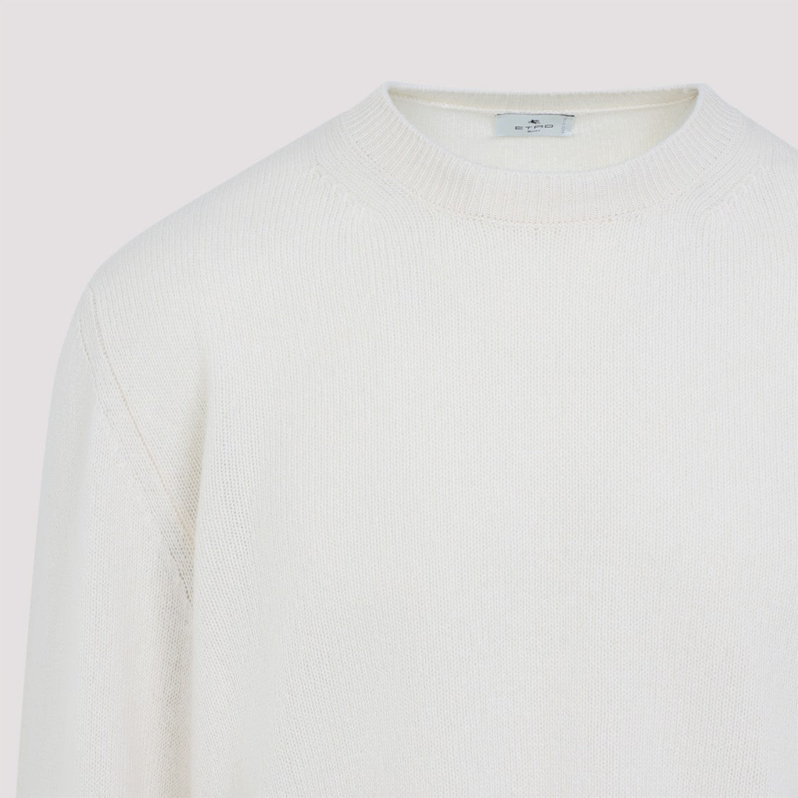 Etro Light Beige Cashmere Crewneck Pullover