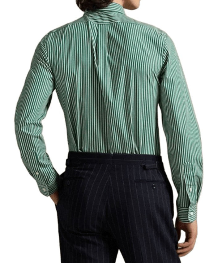 Polo Ralph Lauren Forest Green And White Striped Casual Shirt