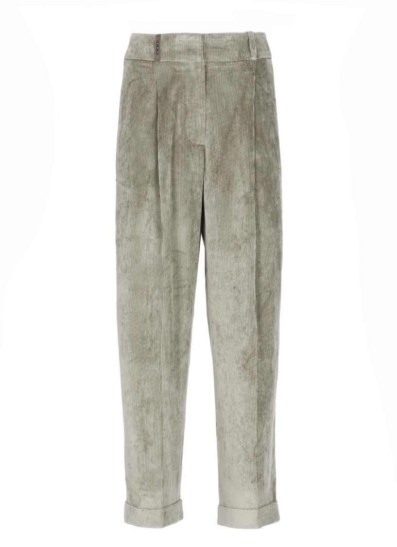 Peserico Green Viscose Pants