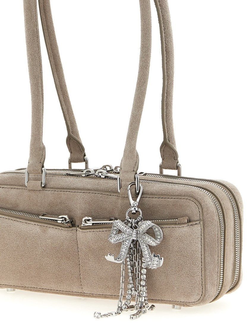 Self-Portrait Tan Suede Baguette Shoulder Bag
