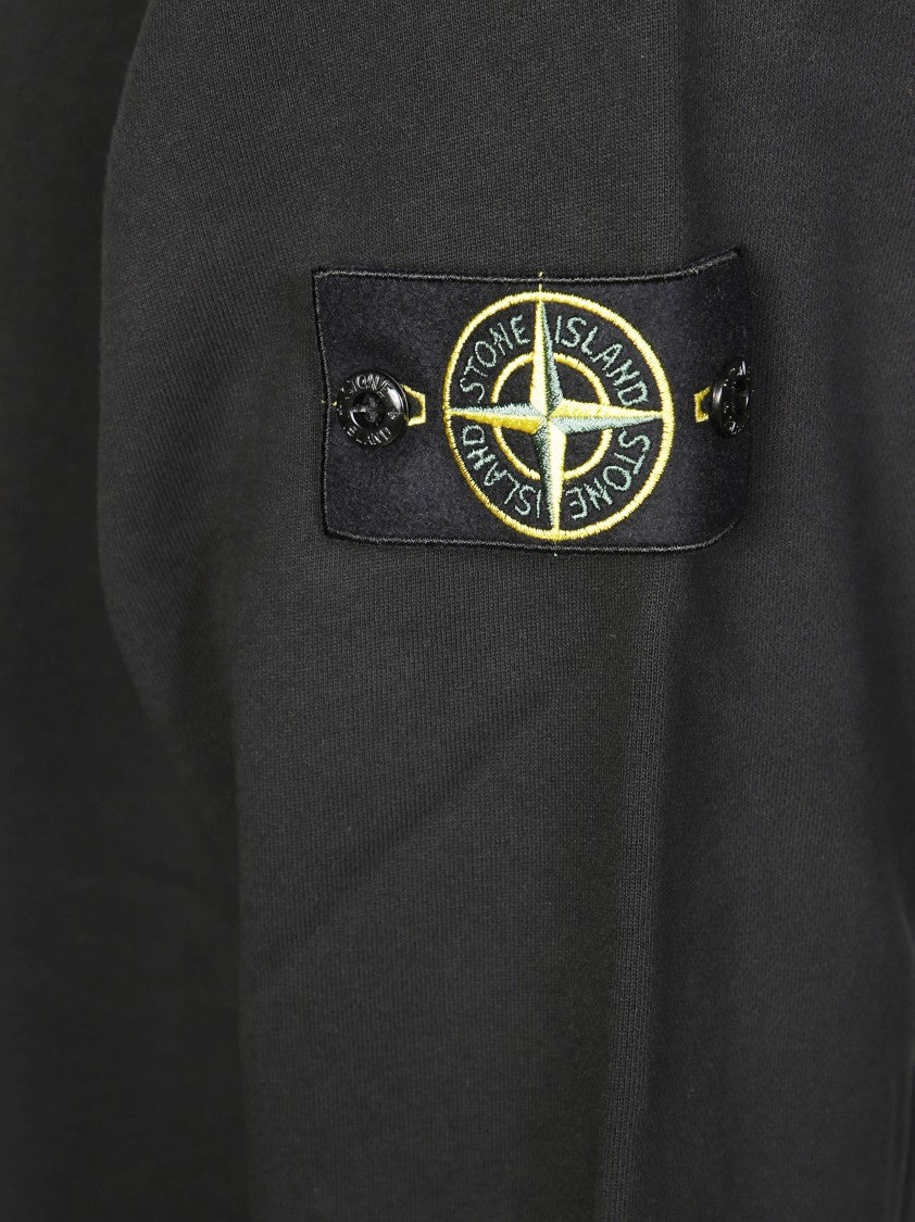 Stone Island Minimalist Light Grey Sweatshirt With Classic Crew Neck