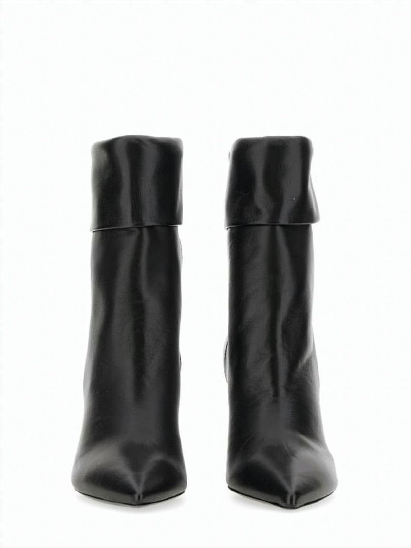 Saint Laurent Geometric Block Heel Ankle Boots In Smooth Lambskin