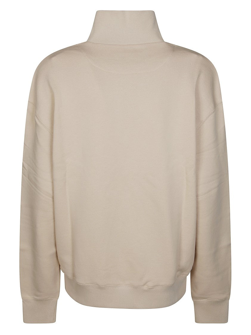 Maison Kitsuné Half-Zip Pullover Sweatshirt With Embroidered Detail