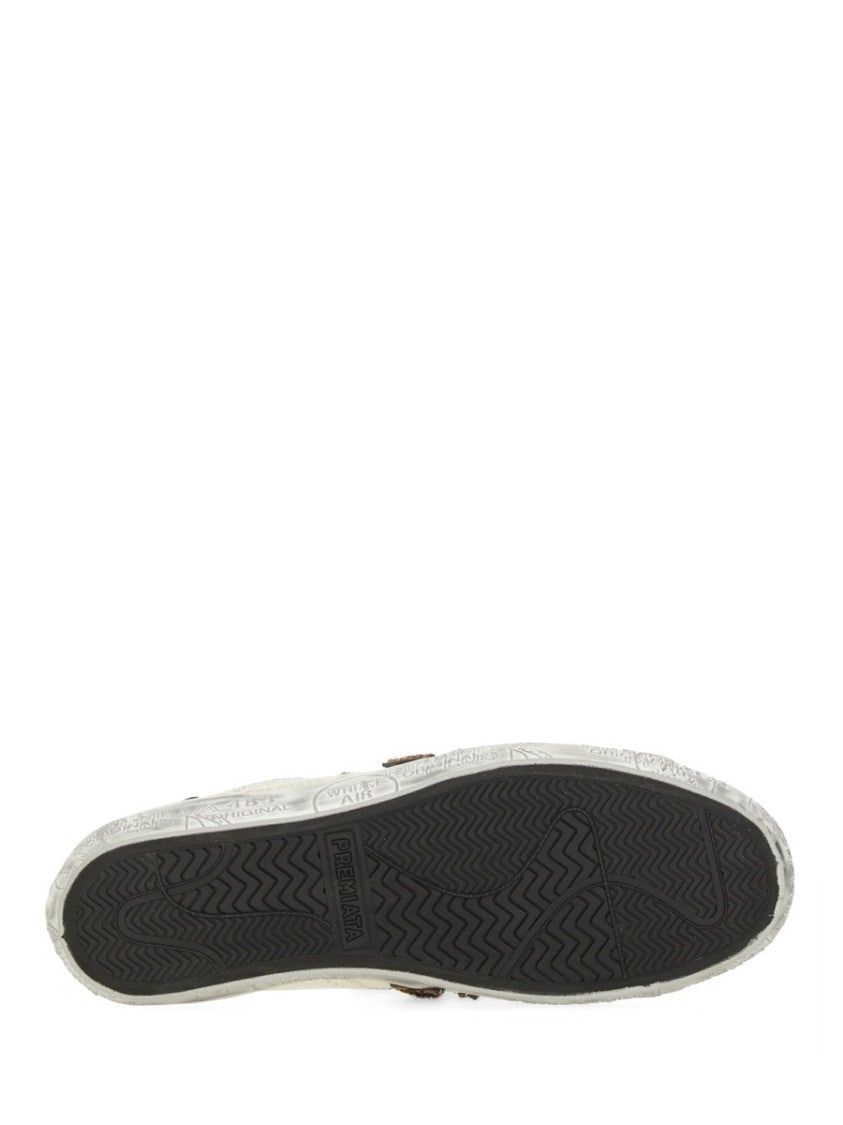 Premiata Low-Top Sneakers With Calf Leather And Vintage Detailing