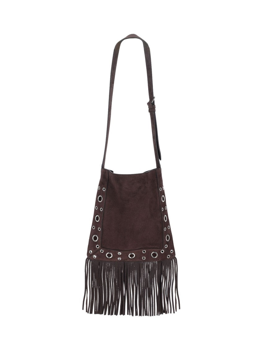 Valentino Garavani Structured Brown Handbag With Design