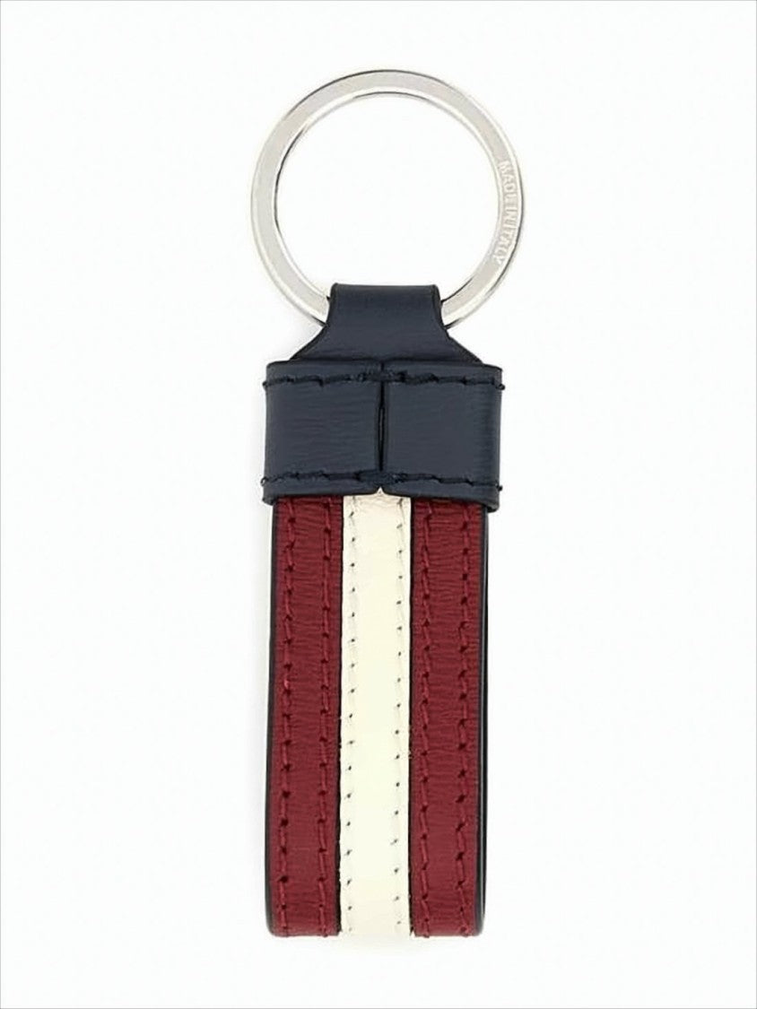 Bally Looped Red Calf Leather Keyring