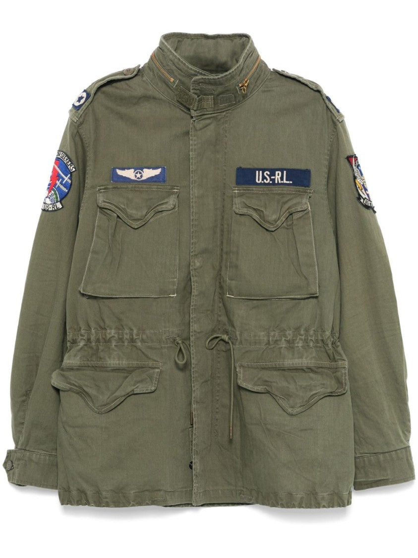 Polo Ralph Lauren Military-Inspired Green Coat With Embroidered Patches