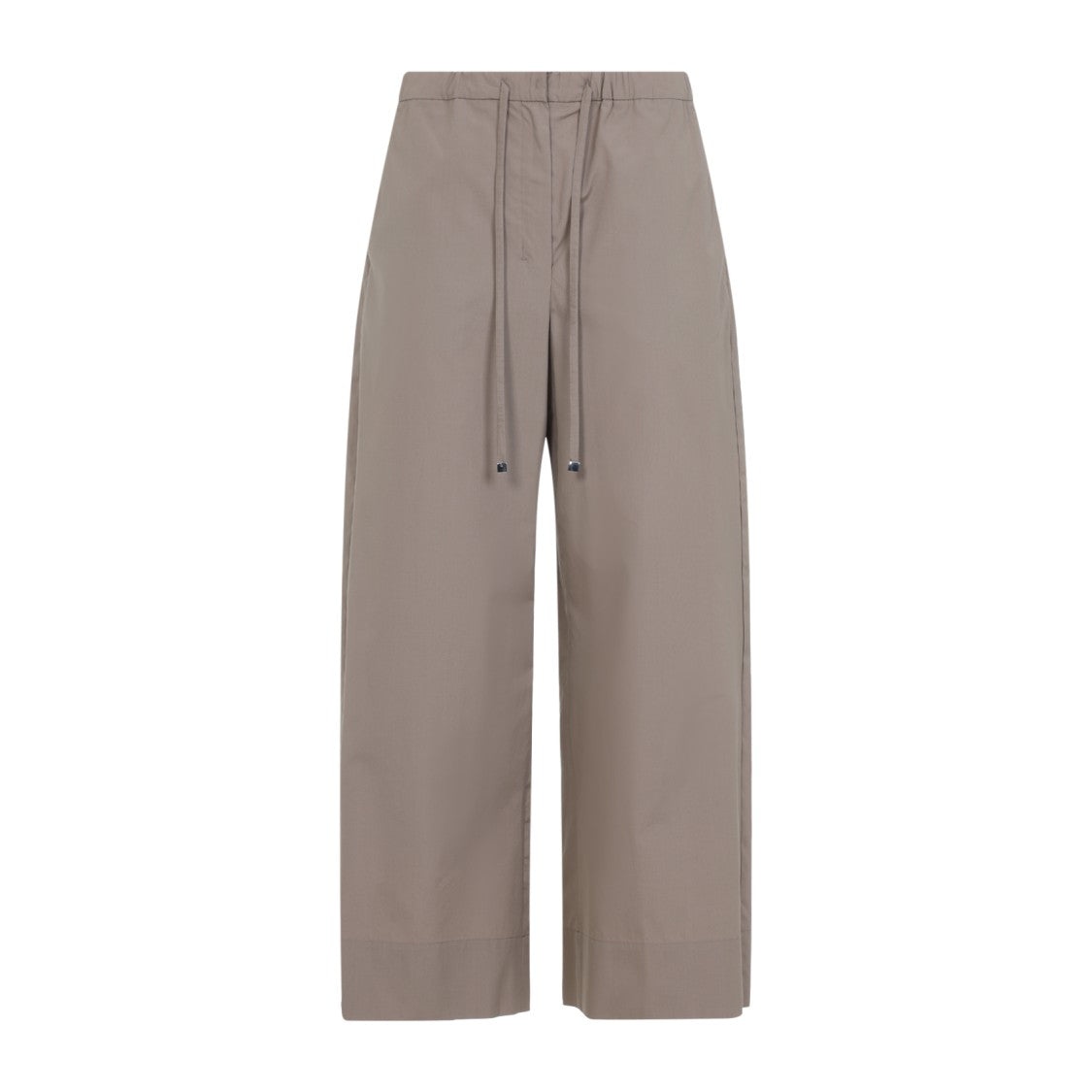 Max Mara Relaxed Fit Wide Leg Trousers In Neutral Cotton