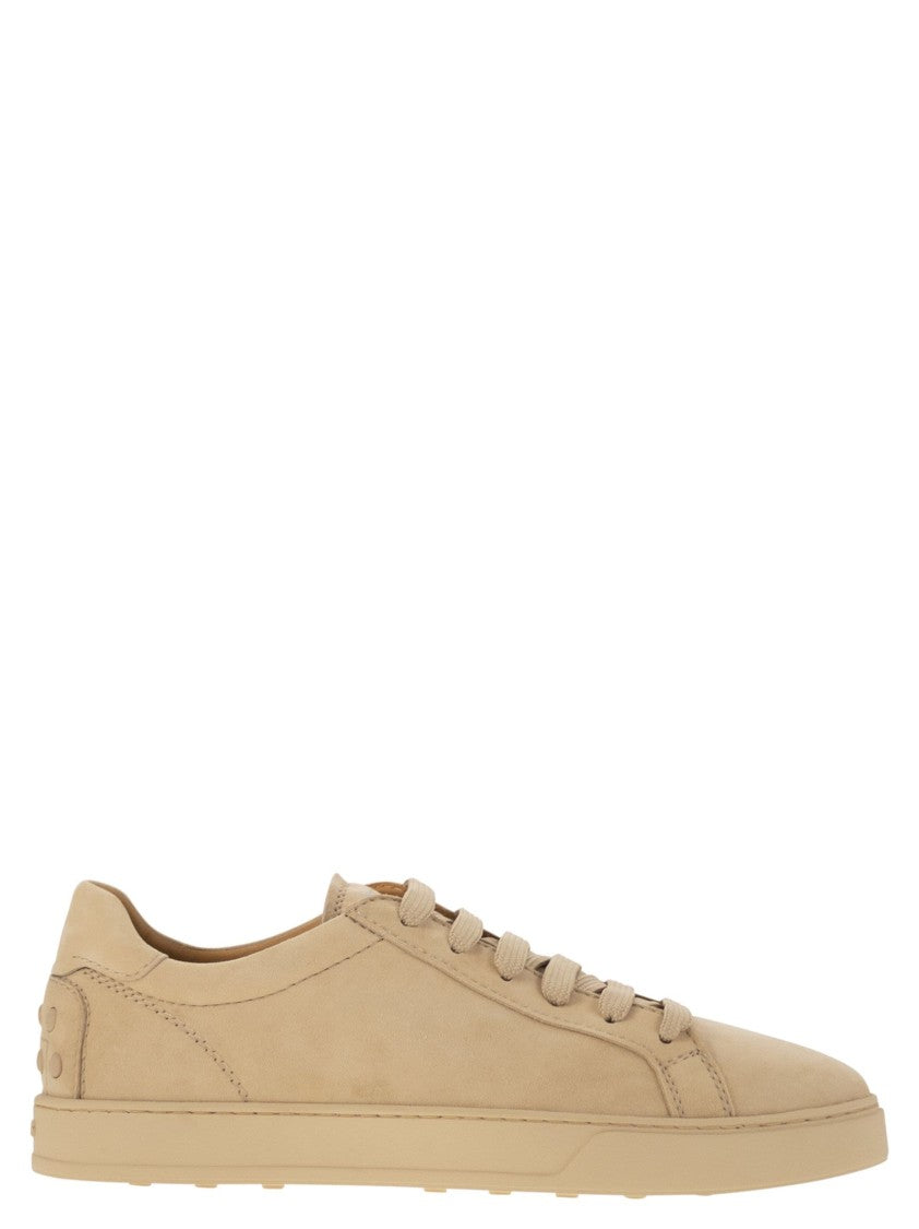 Tod's Suede Leather Sneakers With Embossed Grommets