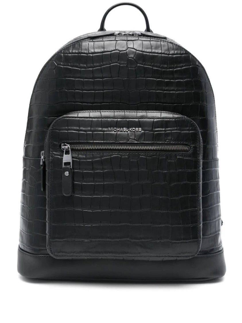 Michael Kors Structured Black Leather Messenger Bag