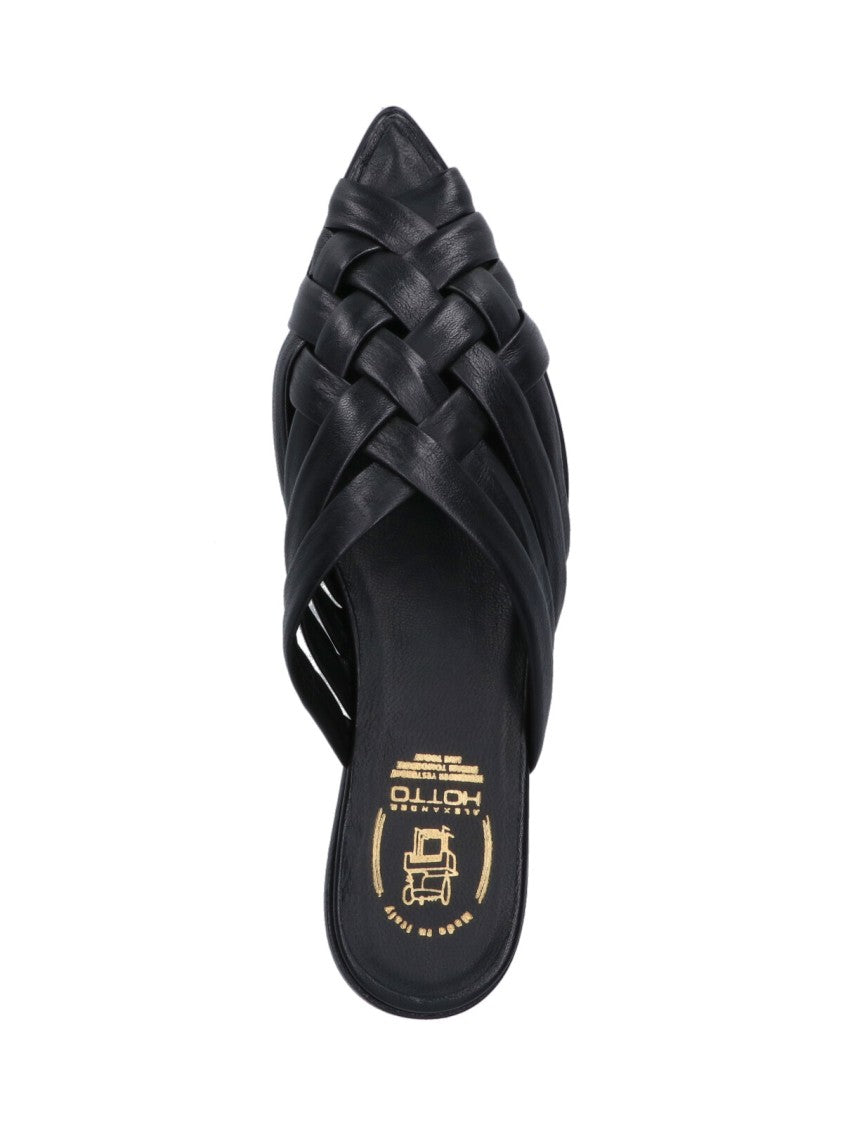 Alexander Hotto Woven Sandals – Black