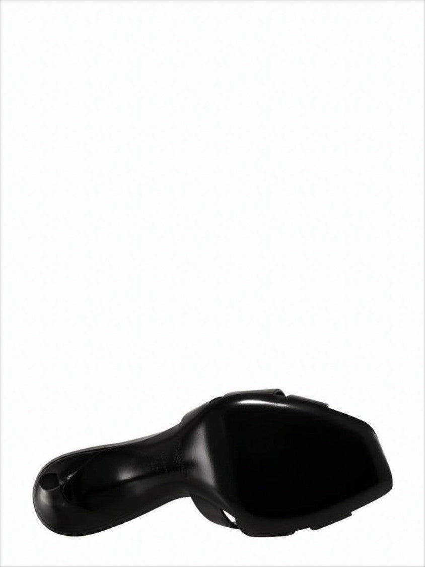 Saint Laurent Mid-Height Stiletto Mule Sandals With Intertwined Leather Straps