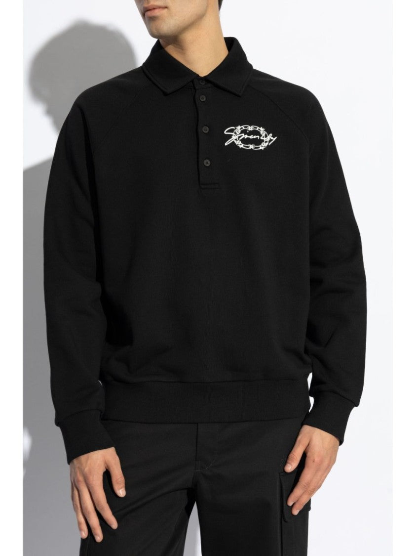 Givenchy Polo-Style Black Sweatshirt
