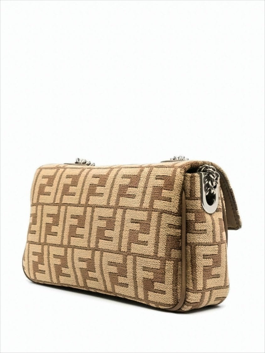Fendi Rectangular Monogram Tote Bag With Chain Strap