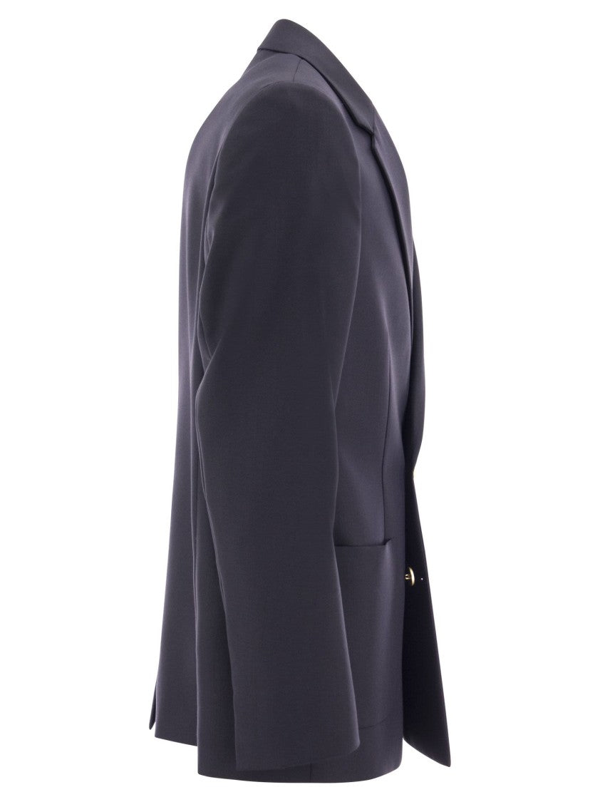 Pt Torino Double-Breasted Jacket In Wool Blend