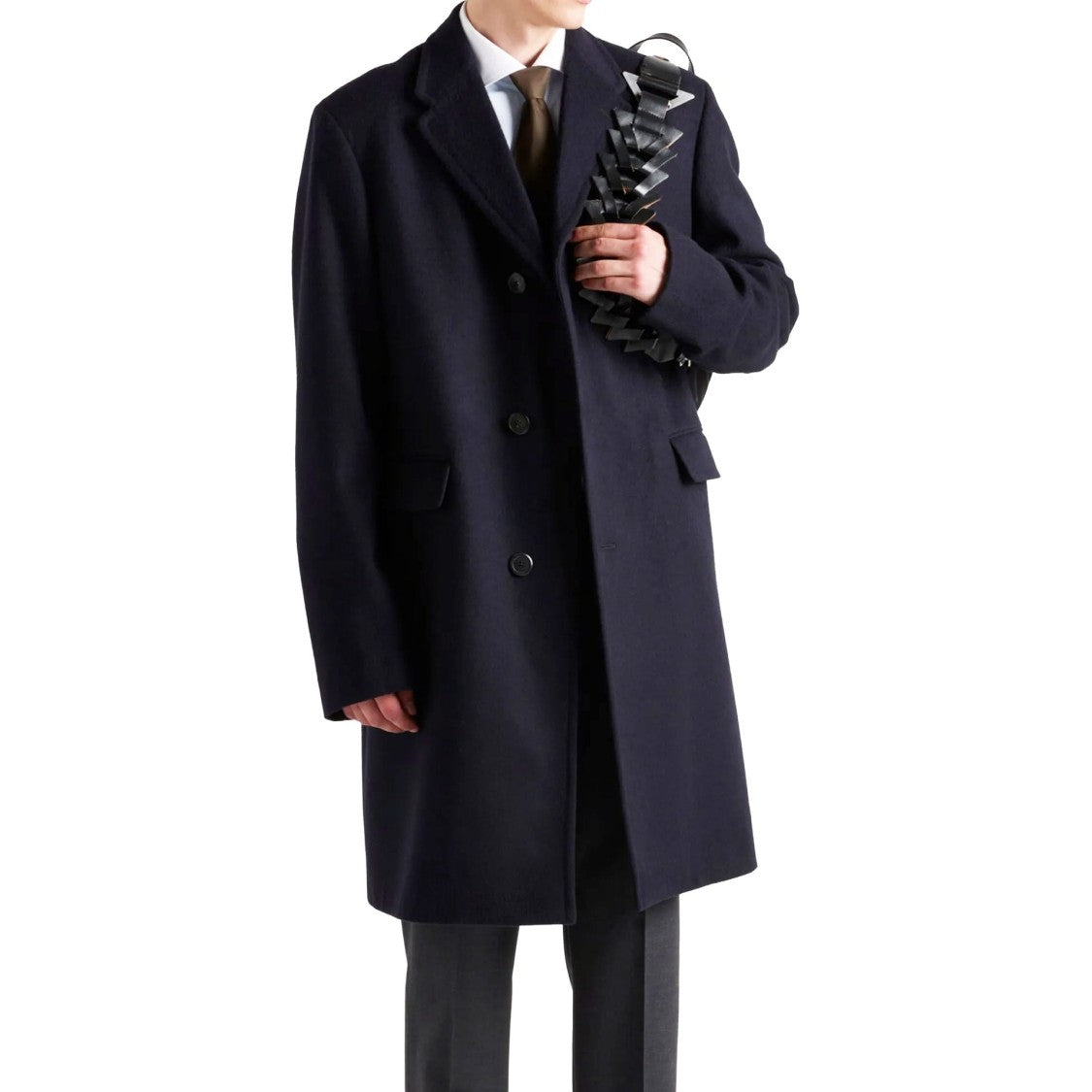 Prada Prada Black Wool Coat With Single-Breasted Design
