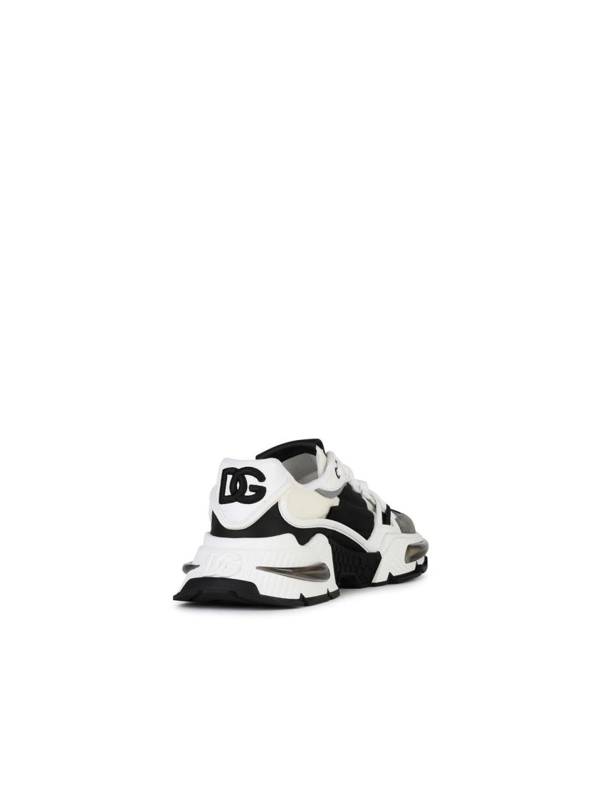 Dolce & Gabbana Airmaster Gray/Black Leather Blend Sneakers