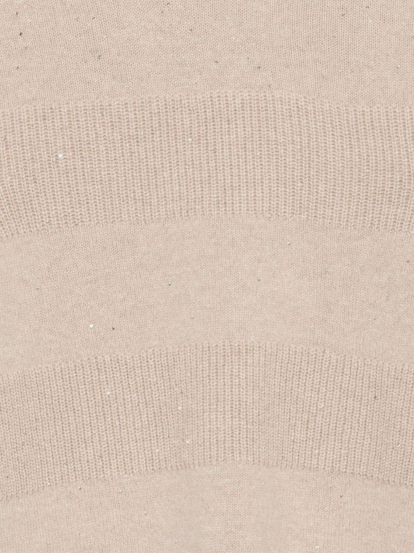 Dexterior Beige Wool-Cashmere Sweater With High Fold-Over Collar