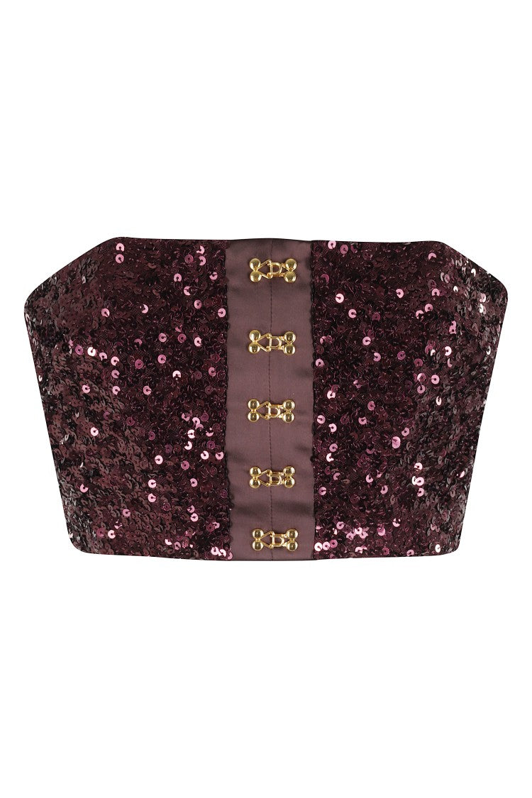 Elisabetta Franchi Sequined Strapless Top