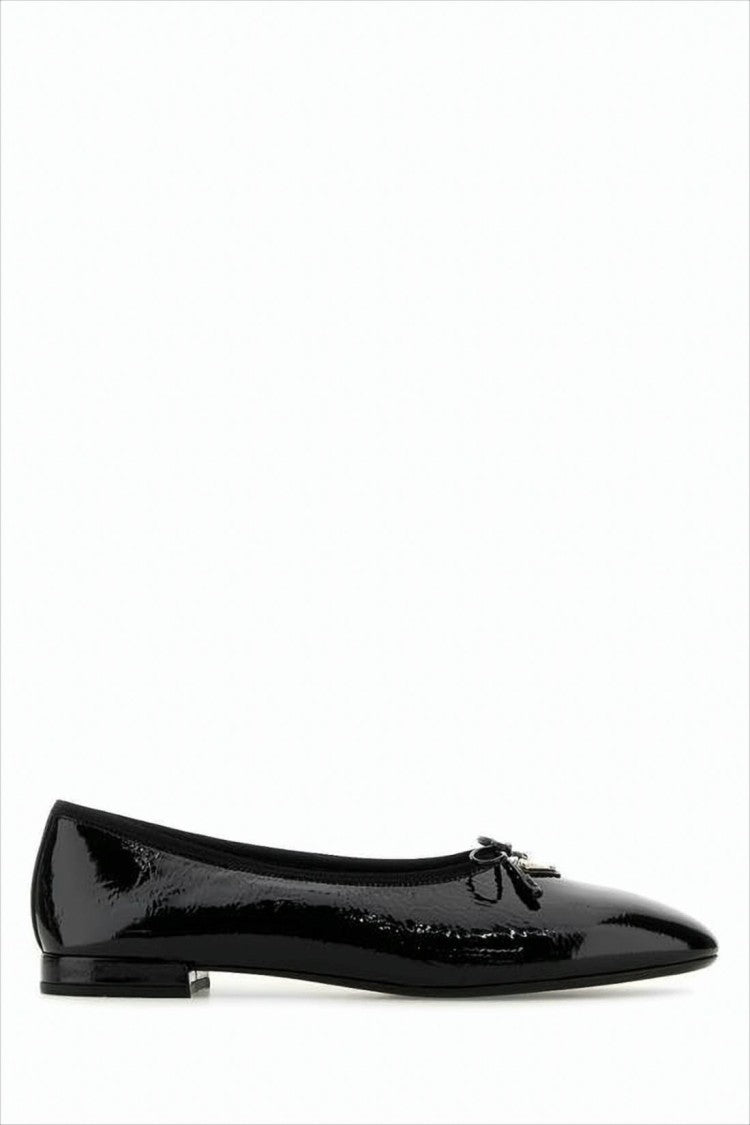 Prada Pointed Toe Flat Shoes With Decorative Bow