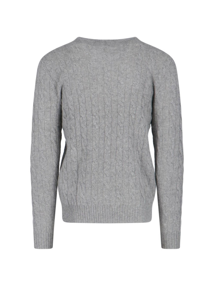 Polo Ralph Lauren Classic Cable-Knit Sweater With Crew Neckline And Embroidered Logo