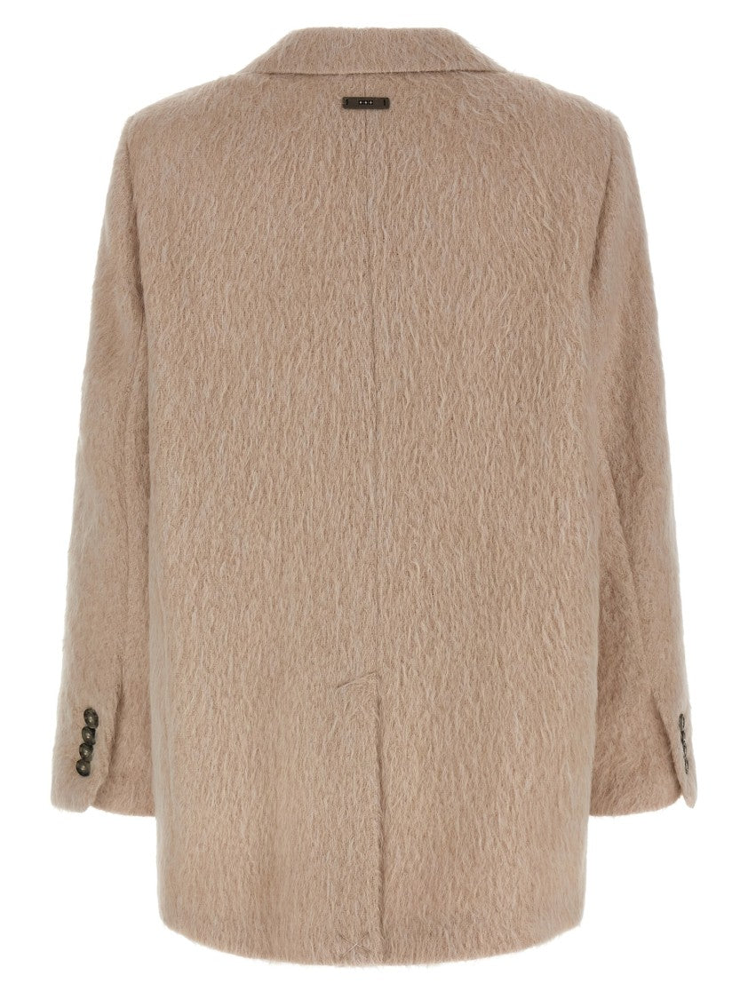 Peserico Alpaca And Wool Striped Single-Breasted Blazer