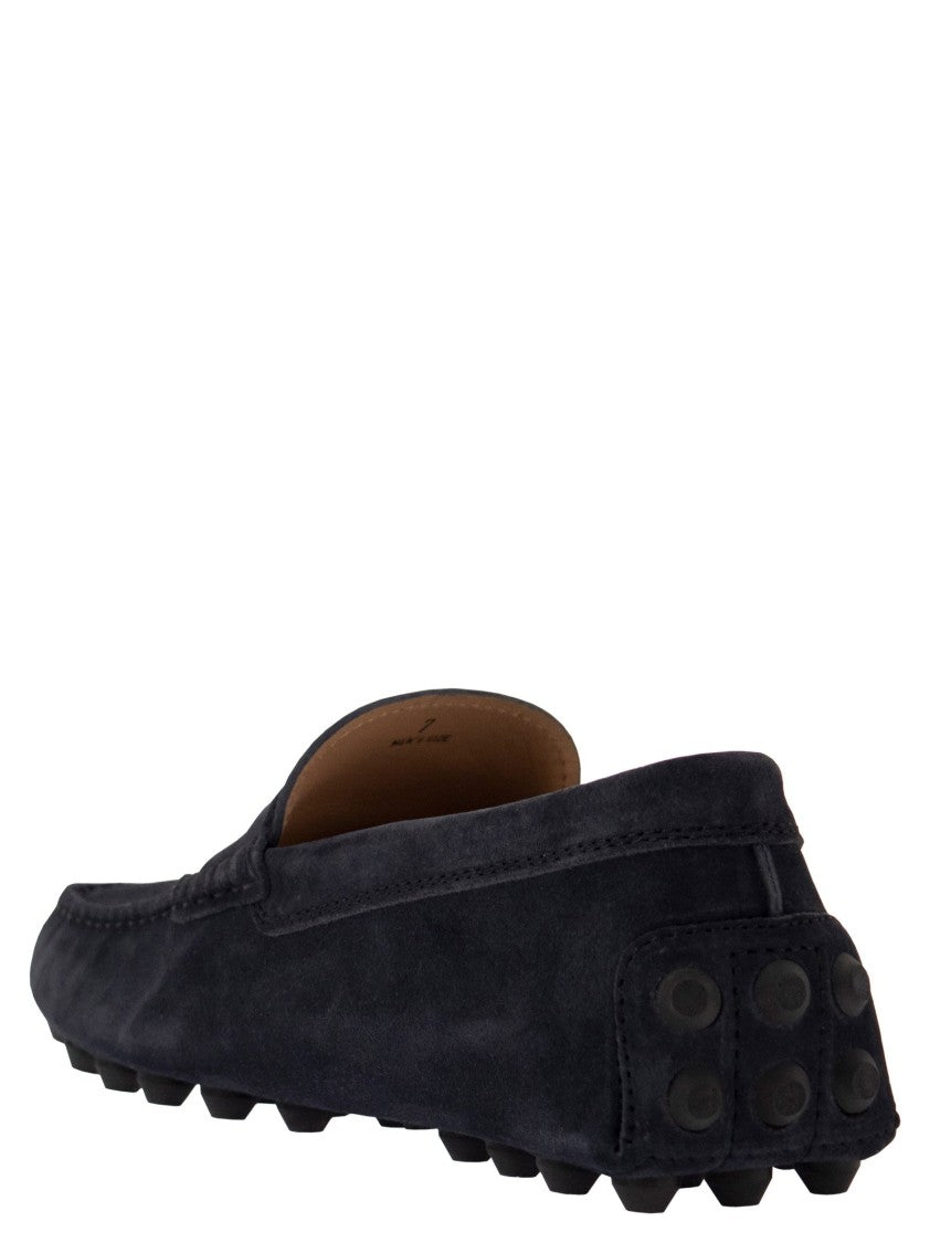 Tod's Gommino Suede Moccasin With Rubber Stud Sole