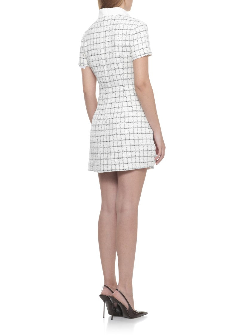Self-Portrait Check Boucle Mini Dress