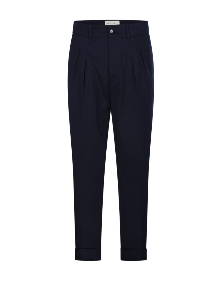 Marco Coppola Tailored Black Pants With Double Pleat Design