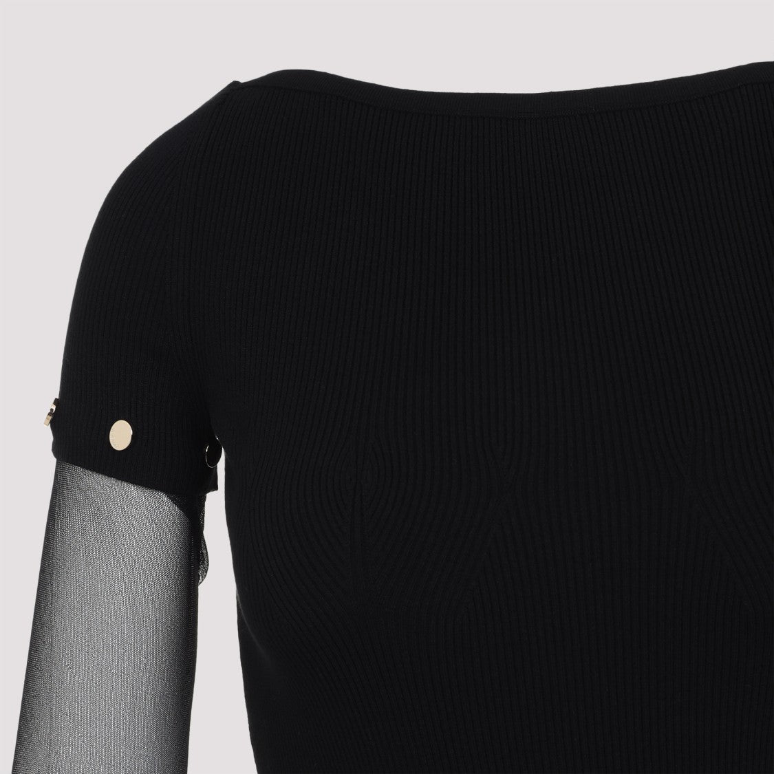 Sportmax Sportmax Black Grazia Transparent Sleeves Dress