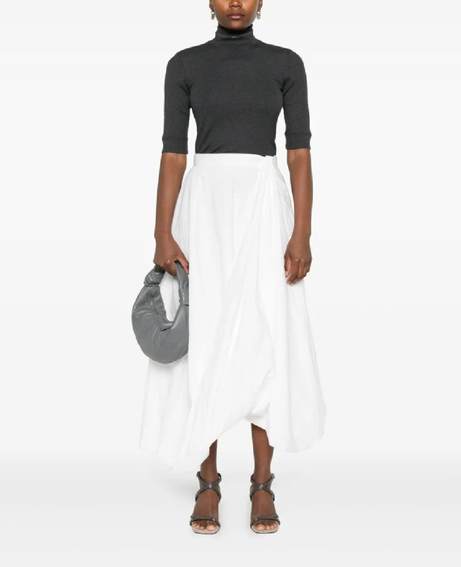 Brunello Cucinelli Fitted Ribbed Knit Top With Short Mock Neck