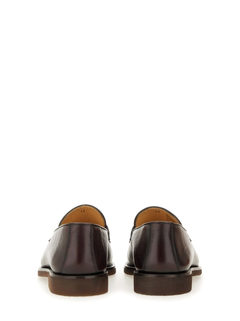 Brunello Cucinelli Polished Black Leather Loafers