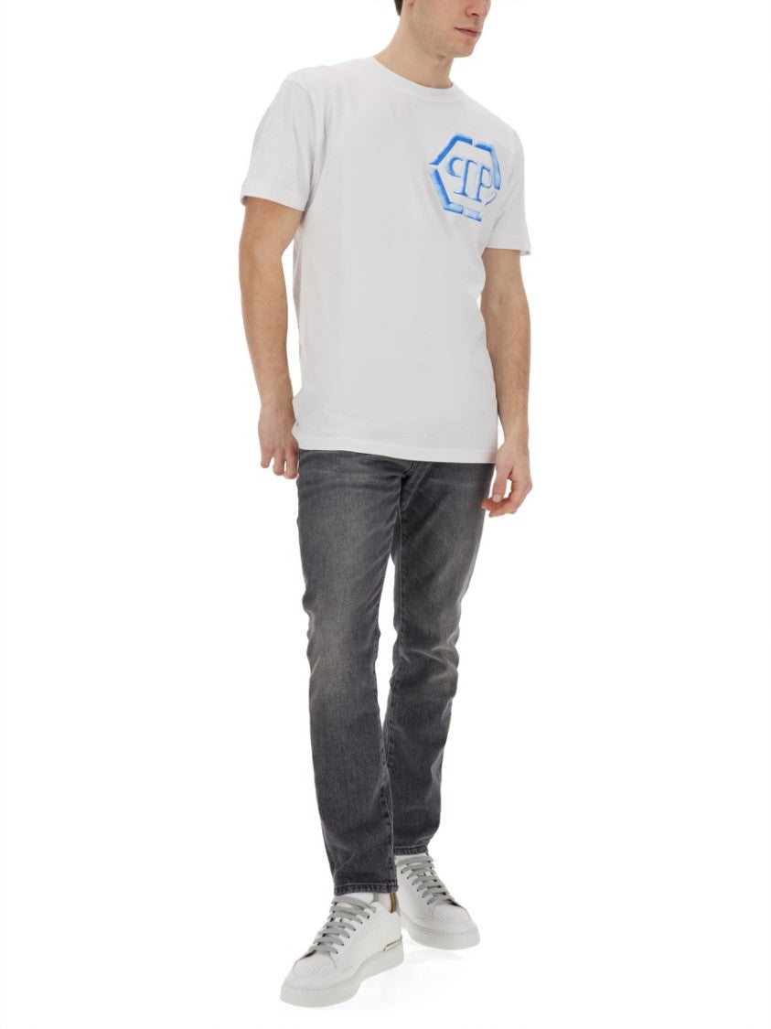 Philipp Plein Logo-Emblazoned Cotton T-Shirt With Crew Neck