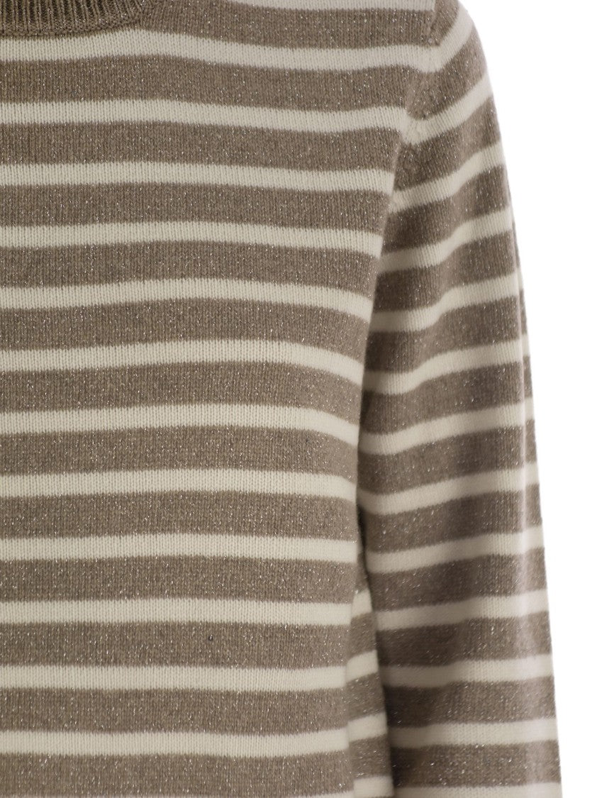 Brunello Cucinelli Sparkling & Dazzling Striped Cashmere