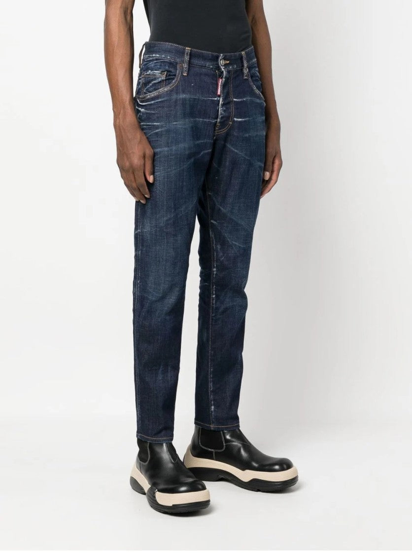 Dsquared2 Slim-Fit 5-Pocket Trousers With Distressed Finish