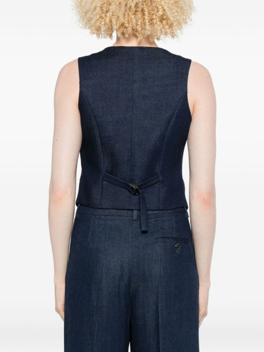 Liu Jo Deep V-Neck Sleeveless Jacket