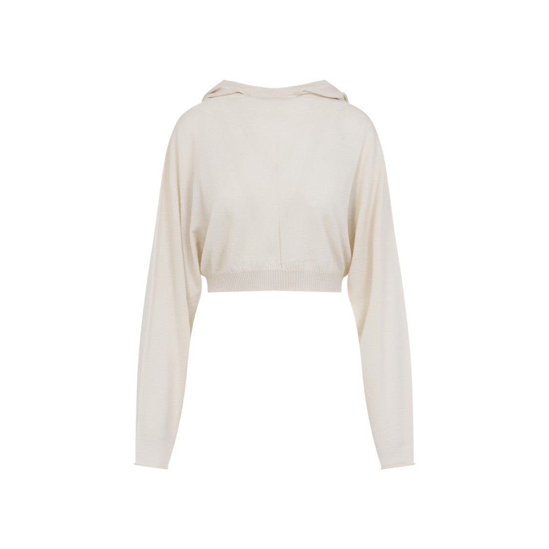 Rick Owens Cropped Hoodie With Relaxed Fit And Ribbed Hem