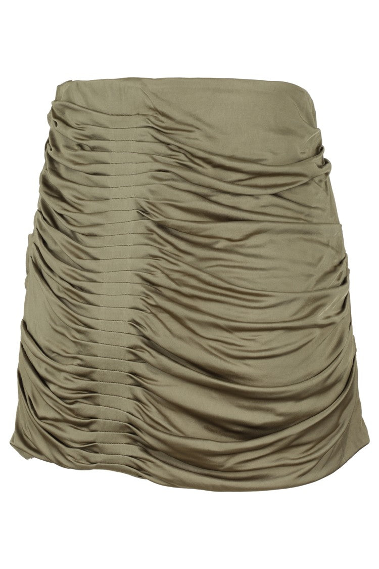 Gauge81 Military Green Maroon Pattern Mini Skirt