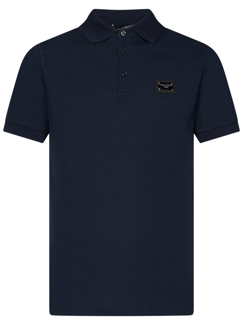 Dolce & Gabbana Navy Cotton Piquet Polo Shirt