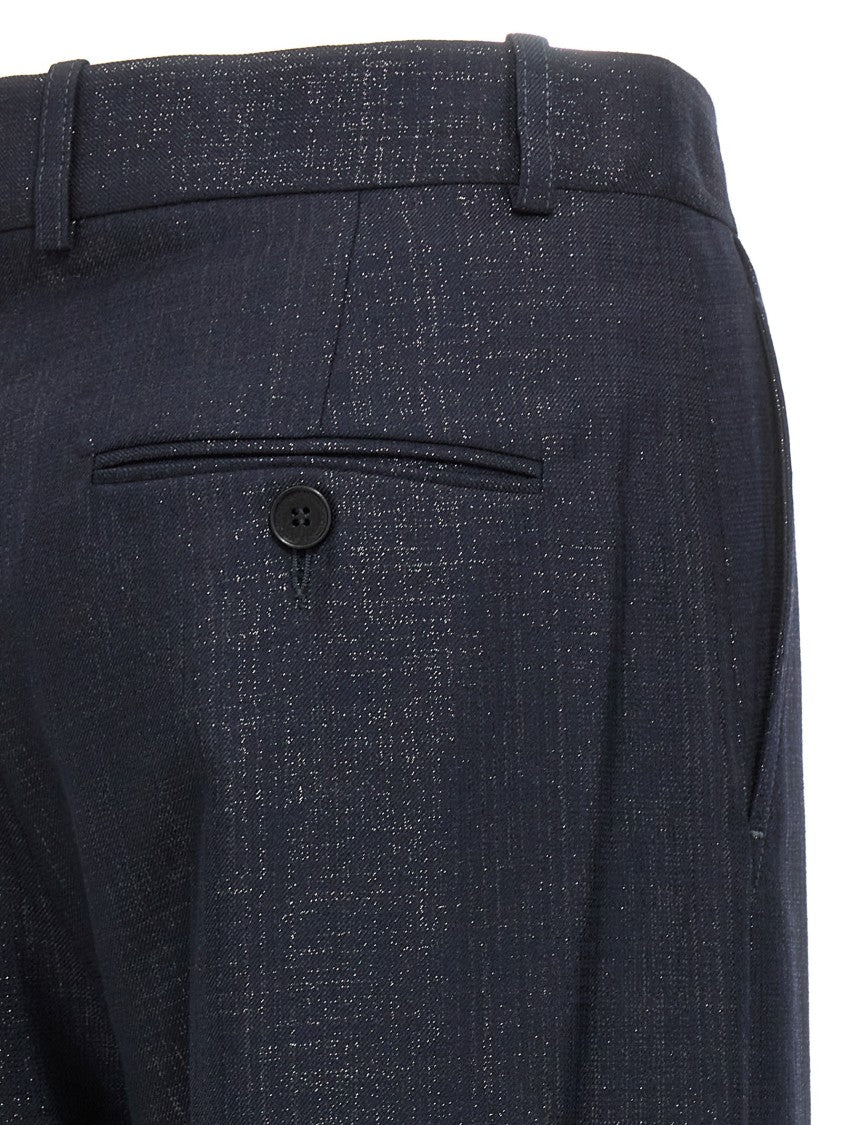 Stella Mccartney Check Print Lurex Wool Pants With Tailored Silhouette