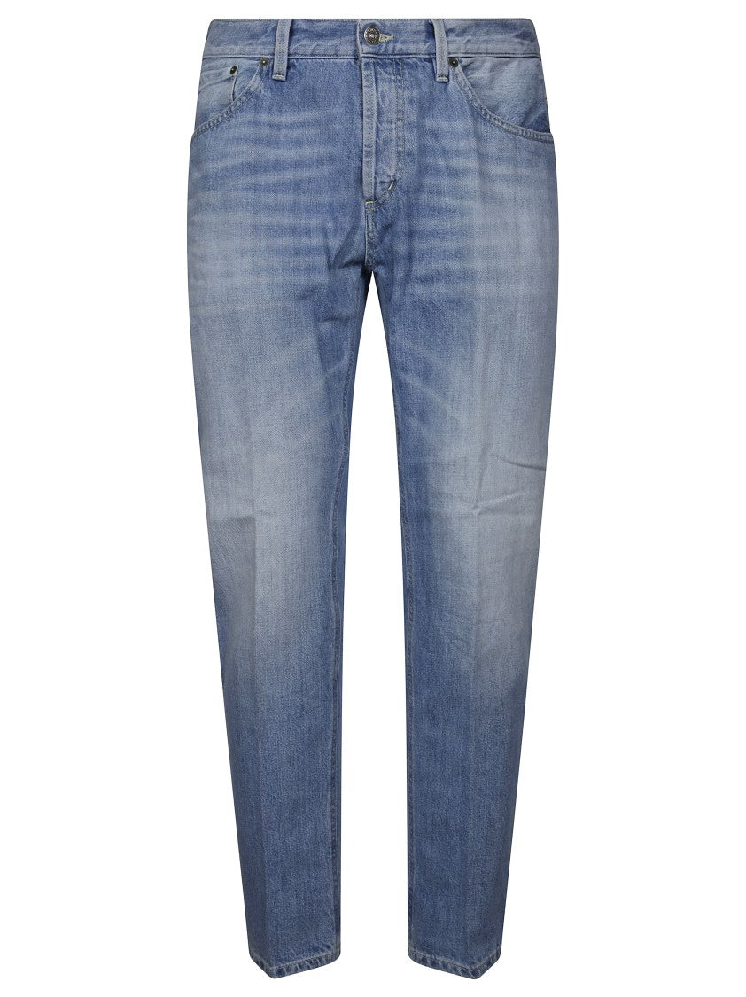 Dondup Medium Blue Denim Jeans With Straight Leg