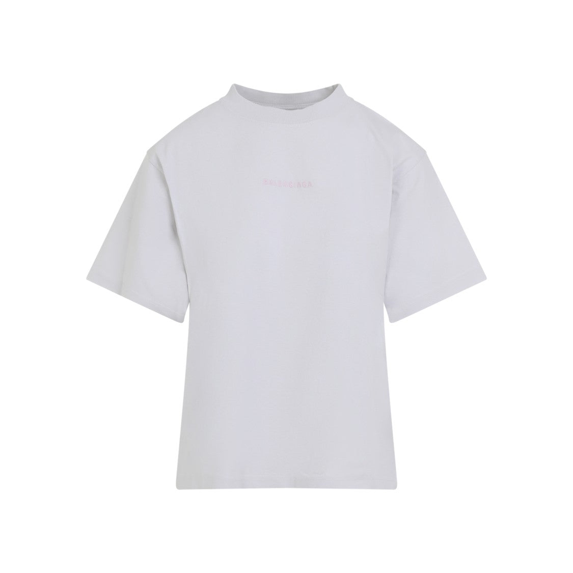 Balenciaga White Cotton Crew Neck T-Shirt With Subtle Logo