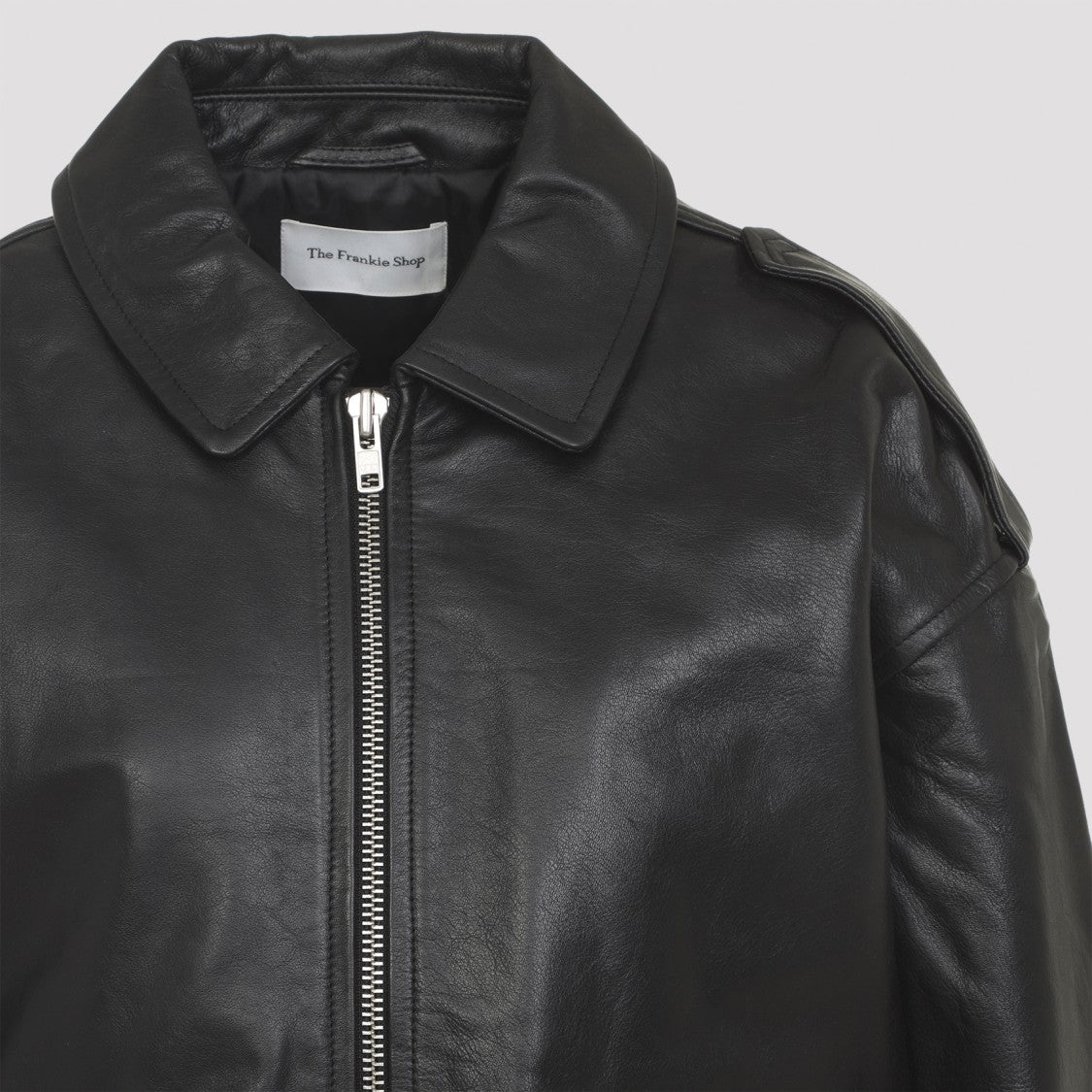 The Frankie Shop Black Leather Viper Jacket