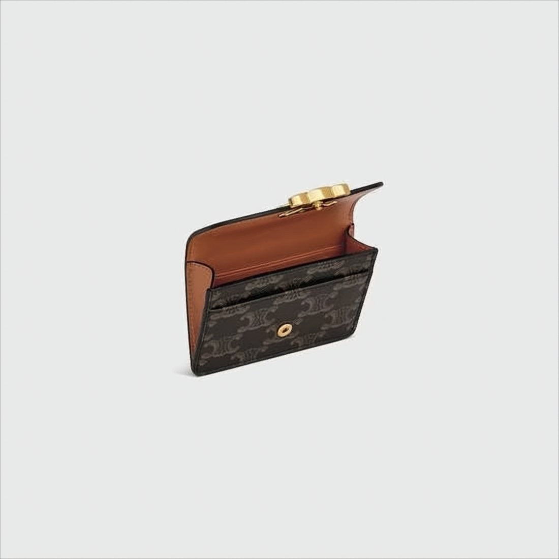 Celine Compact Leather Accessory With Canvas Base