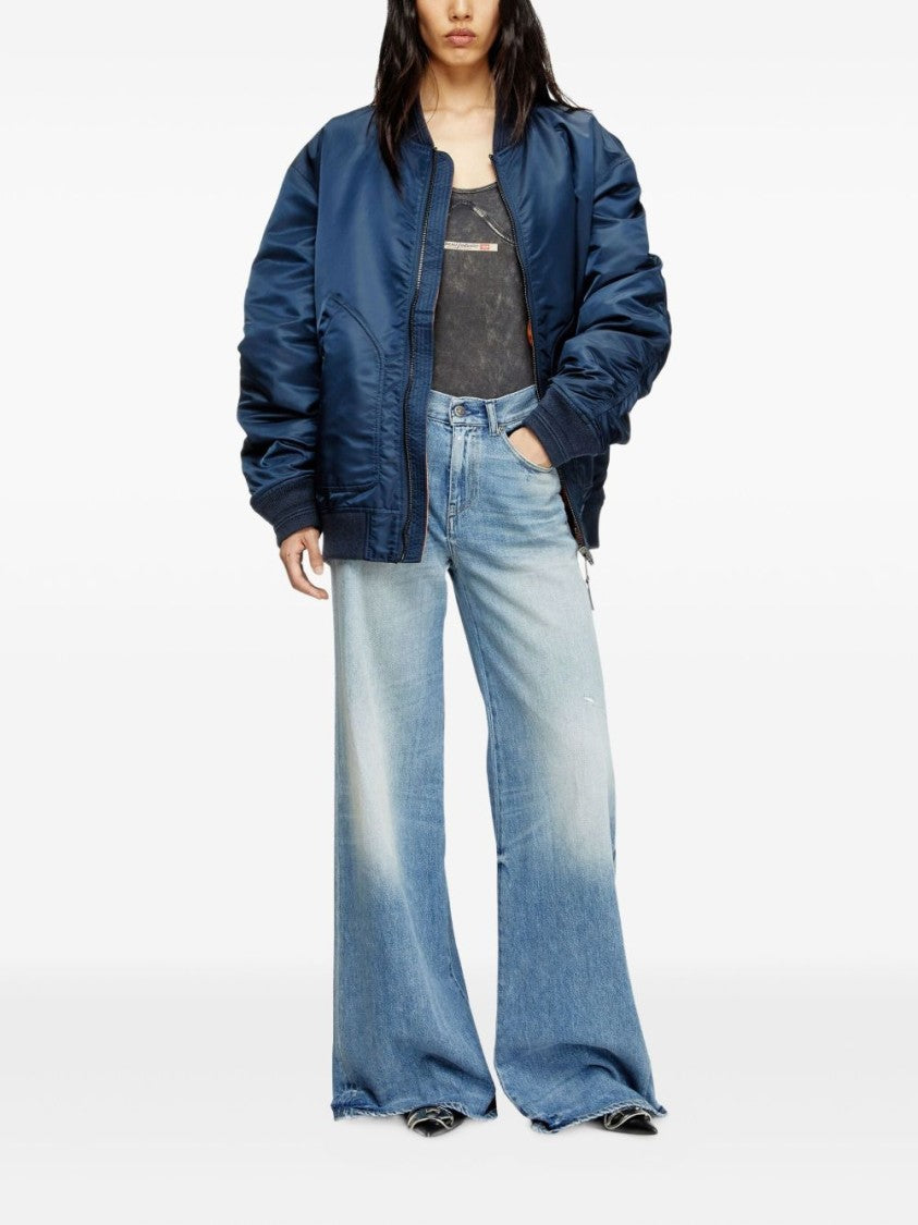 Diesel Wide-Leg Jeans With Faded Wash And Classic Five-Pocket Design